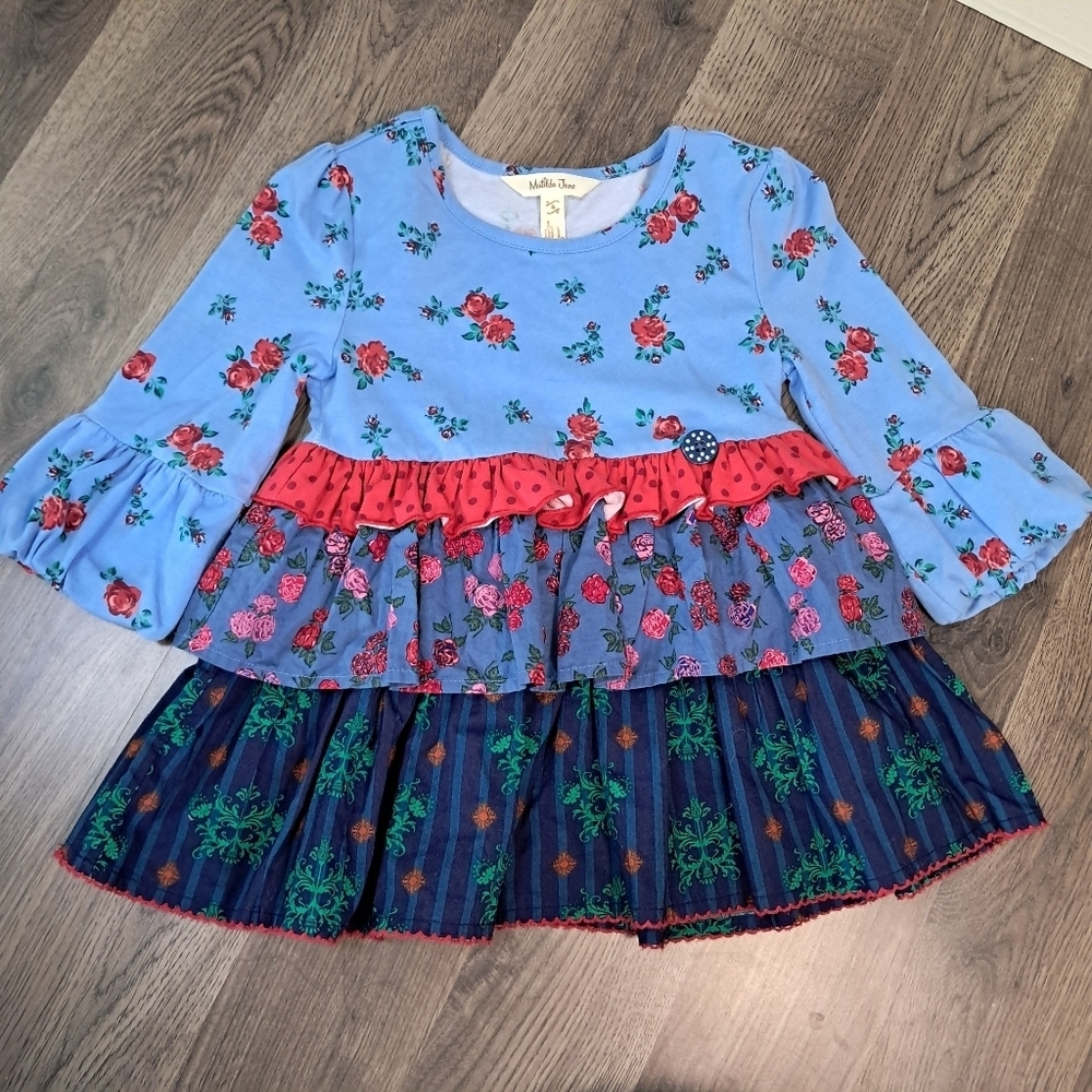 Matilda Jane Feeling Festive Tunic Shirt EUC Girls Choose Your Own Path Size 4
